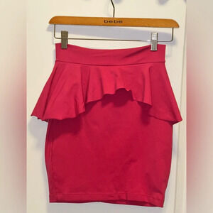 Bebe ( Vintage from actual store) Peplum Skirt in HotPink)